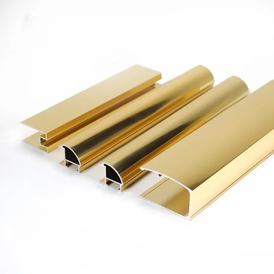 Gold Brushed Aluminum U Channel Profile T4 For Shower Room Frame Transition Trim